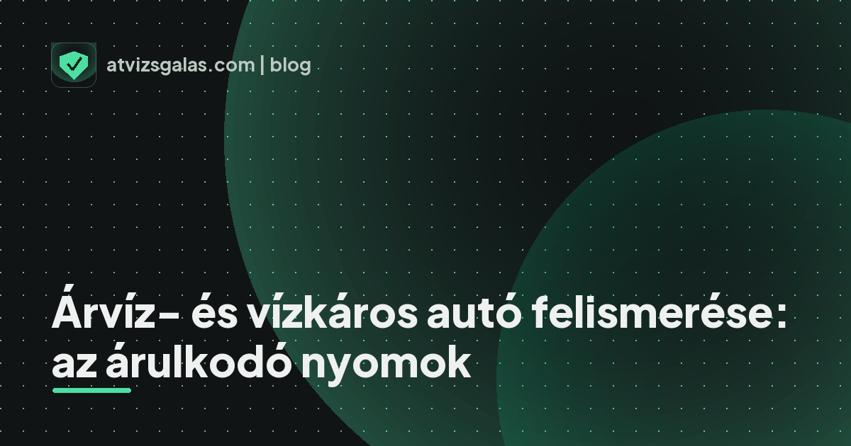 Árvíz- és vízkáros autó felismerése: az árulkodó nyomok - a helyszíni átvizsgálás részletei